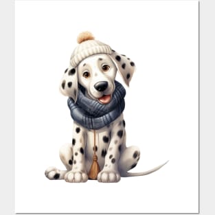 Winter Dalmatian Dog Posters and Art